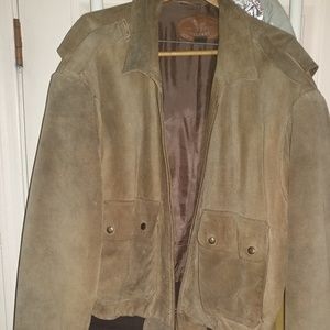 Brown leather Bomber Jacket XXL